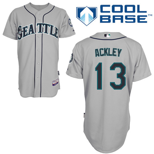 Dustin Ackley #13 MLB Jersey-Seattle Mariners Men's Authentic Road Gray Cool Base Baseball Jersey